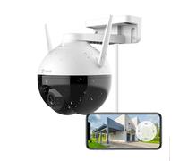 EZVIZ Security Camera Outdoor, 360° View, Human Detection, 256GB SD Card Storage, No Monthly Fee, Color Night Vision, 1080P FHD CCTV, Auto-Tracking, PTZ Camera WiFi, Alexa/Google, Light/Siren (C8C)
