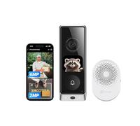 EZVIZ Video Doorbell Dual Camera 6MP & 2MP with Chime, WLAN Bell Wireless, 2 x 9600 mAh Battery, Integrated Screen, Person/Parcel Detection, 32 GB Internal Memory, Colour Night Vision, EP8 Ultra