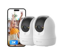 EZVIZ Wi-Fi 6 Wired Security Camera Indoor 2-Pack, 3K 5MP Pan Tilt, C6N G1