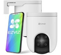 EZVIZ H8C 4G 2K Pan & Tilt 4G Camera with Auto-Tracking, 2 Way Talk, Color Night Vision, Active Defense with Siren & Strobe Light, Weatherproof, H.265 Video, Supports MicroSD Card, White