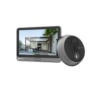 EZVIZ WiFi Video Door Viewer, Wireless Peephole Camera, 2.4 GHz Only | PIR Human Detection,166° Wide View, 4.3" Touch Screen, 4600mAh Battery, Local & Cloud Storage, Two-Way Talk, CP4
