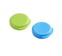 Ezy Dose Daily Round, Portable On-The-Go, Pill Box, Organizer and Vitamin Containers, Snap Shut Lids, Perfect for Traveling, Blue and Green, 2 Pack
