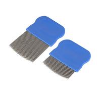 EZY DOSE Head Lice Combs Pack of Two Short Long Pin Combs for Head Lice Treatment Nit Free Comb, Blue, 1 count