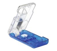 EZY DOSE Pill Cutter and Splitter with Dispenser, Daily Usage, Safely Cut Pills, Vitamins, Tablets, Accurate and Easy Cutting, Stainless Steel Blade, Travel Sized, Colours May Vary, BPA Free