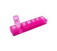 EZY DOSE Weekly (7-Day) Daily Pill Organizer, Vitamin Planner, Medicine Container, Case for Supplements and Fish Oils, Convenient and Easy to Use, Medium Compartments, Travel Friendly, Pink, BPA Free
