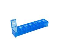 EZY DOSE Weekly (7-Day) Pill Organizer, Vitamin and Medicine Box, Large Compartments, Blue, Made in The USA