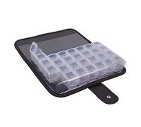 Ezy Dose Weekly (7-Day) Pill Organizer, Vitamin and Medicine Box, Large Pop-Out Compartments, 4 Times a Day, Clear Lids, Includes Carrying Case
