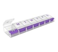 EZY DOSE Weekly (7-Day) Push Button Pill Organizer and Planner (XL)│ Arthritis Friendly, X-Large, Assorted Colors