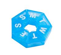 EZY DOSE Weekly Pill Organizer and Planner, Travel Pill Planner, 7-Sided, Blue