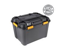 Ezy Storage Bunker Tough Heavy Duty Black 160L Xxl Plastic Stackable Wheeled Storage Box With Lid