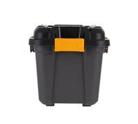 Ezy Storage Bunker Tough Heavy Duty Black 18L Small Plastic Stackable Storage Box With Lid
