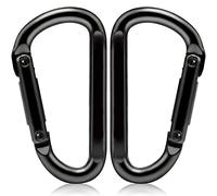 EZYA Carabiner Clip, 860lbs, 3" Iron Heavy Duty Carabiner, D Shape Hook - Hammocks, Camping, Hiking Accessories, Keychains, Caribiniers for Dog Leash, Yoga Swing, Gym etc, Black