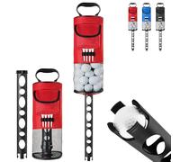 EzyAce Golf Ball Retriever, Golf Shag Bag for Golf Balls with Pocket & Tee Holder, High-Capacity Golfs Ball Shagger with Detachable Plastic Golfs Bag Tubes, Holds 80 Balls, 33.86in, Red
