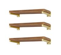 EZYDECOR 6 Pcs Heavy Duty Shelf Brackets 12 Inch Gold Brackets for Shelves Wall Mounted Industrial Metal Shelving Supports with Screws (300mm/12 Inch)