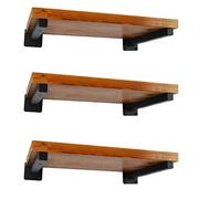 EZYDECOR 6 Pcs Heavy Duty Shelf Brackets 13 Inch Black Brackets for Shelves Wall Mounted Industrial Metal Shelving Supports with Screws (332mm/13 Inch)