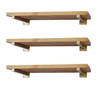 EZYDECOR 6 Pcs Heavy Duty Shelf Brackets 4 Inch Gold Brackets for Shelves Wall Mounted Industrial Metal Shelving Supports with Screws (103mm/4 Inch)