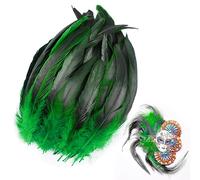Ezydka 100 Pcs Long Feathers 20-25cm Blue Feathers, Feathers for Crafting, Pheasant Feathers Craft Feather, Feather Decoration for DIY Crafts, Party Decorations, Dream Catcher Supplies (Green)