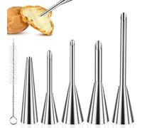 Ezydka Stainless Steel Piping Nozzles - 6-Piece Set, Baking Syringe for Doughnut Filling