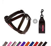 EzyDog Adjustable Chest Plate Harness - Step-In, No Pull Dog Harness, XX Small to XX Large Dogs - Reflective, Durable Soft Webbing, K9 Travel Vest with Car Restraint - Ideal for Active Pets - Black