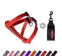 EzyDog Adjustable Chest Plate Harness - Step-In, No Pull Dog Harness, XX Small to XX Large Dogs - Reflective, Durable Soft Webbing, K9 Travel Vest with Car Restraint - Ideal for Active Pets - Red