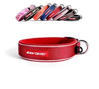 EzyDog Classic Neo Dog Collar - Reflective Large Dog Collar with Quick Release Buckle, For Small, Medium & Large Dogs - Supreme Comfort with Soft & Strong Nylon Webbing - Red