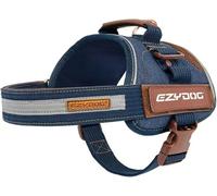 EZYDOG Convert Dog Harness | Magnetic Handle, Anti Pull Harness, Dog Harness for Small, Medium and Large Dogs, LED Light Mount, Reflective Strips, Contoured & Breathable Fabric (XL, Denim)