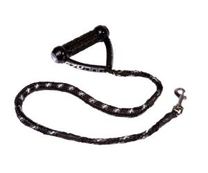 EzyDog Cujo Dog Lead | EVA Handle, Lead for Large Dogs, Heavy Duty, 680KG Break Tested, Traffic Control, Strong Ski Rope Material, Snap Clip (40 inch, Black)