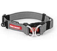 EZYDOG Double Up Dog Collar | Dog Collar Small, Medium, Large Dogs, Reflective Dog Collar, Supreme Comfort, Soft Neoprene Material, Strong Nylon Webbing (Medium, Grey)