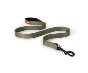 EzyDog Essential Soft Webbing Lead with Neoprene Handle, Reflective, Tough Nylon, Carbon Snap Clip (120cm, Khaki)