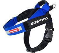 EzyDog Express Dog Harness | Dog Harness for Small, Medium and Large Dogs, Angled Ergonomic Design, Moulded Grip Handle, Easy Release Side Buckle (XL, Blue)