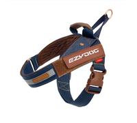 EzyDog Express Dog Harness | Dog Harness for Small, Medium and Large Dogs, Angled Ergonomic Design, Moulded Grip Handle, Easy Release Side Buckle (L, Denim)