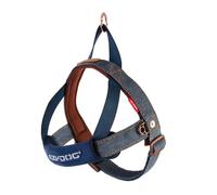 EzyDog Quick Fit Dog Harness | Dog Harness Small, Medium, Large, K9 Dog Harness, Reflective Stitching, Water Resistant Materials, No Pull (Denim)