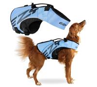 EZYDOG X2 Boost Dog Life Jackets | Dog Lifejacket, Adjustable Life Jacket for Dogs, Boating, Paddle Board, Superior Buoyancy, Rescue Handle, Reflective Stitching (Blue, M)