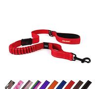 EzyDog Zero Shock Dog Lead - Shock Absorbing - Anti Pull Dog Lead for Medium Dogs, Leads For Large Dogs - Soft Double Handle, Traffic Control, 1.2m - Red
