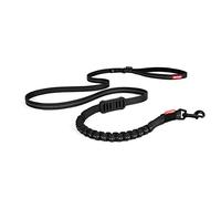 EzyDog Zero Shock LITE Dog Lead - Bungee Lead for Small Dogs Under 12kg - Shock Absorber with Soft Double Handle, Accessory D-Ring & Reflective Trim Dog Leash, 1.2m - Black