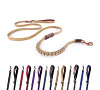 EzyDog Zero Shock LITE Dog Lead - Bungee Lead for Small Dogs Under 12kg - Shock Absorber with Soft Double Handle, Accessory D-Ring & Reflective Trim Dog Leash, 1.2m (Corduroy, 1.2m)