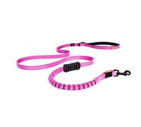 EzyDog Zero Shock LITE Dog Lead - Bungee Lead for Small Dogs Under 12kg - Shock Absorber with Soft Double Handle, Accessory D-Ring & Reflective Trim Dog Leash, 1.2m (Pink, 1.2m)