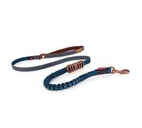EzyDog Zero Shock LITE Dog Lead - Bungee Lead for Small Dogs Under 12kg - Shock Absorber with Soft Double Handle, Accessory D-Ring & Reflective Trim Dog Leash, 1.2m - Denim