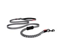 EzyDog Zero Shock LITE Dog Lead - Bungee Lead for Small Dogs Under 12kg - Shock Absorber with Soft Double Handle, Accessory D-Ring & Reflective Trim Dog Leash, 1.2m (Grey, 1.2m)