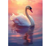EZYHO 5D Diamond Painting Kits DIY Diamond Art Canvas Crystal Crafts Painting Pictures for Adults Kids Home Wall Decor Animal swan 40x50cm Jyu019