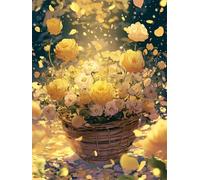 EZYHO Cartoon Flowers Diamond Art Kits for Adults DIY Round Full Drill Gem Art Set,Diamond Painting kit Crystal Rhinestone Embroidery Canvas Painting Home Decor 50 * 60CM