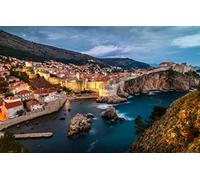 EZYHO Croatia City Dubrovnik Mountains sea Home Evening DIY 5D Diamond Painting by Number Unique Kits 50x50cm