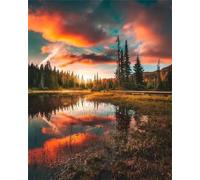 EZYHO Diamond Painting Burning Cloud 5D Diamond Art Kits,DIY Crystal Creations for Kids,Rhinestone Cross Stitch Painting by Numbers for Adults Home Wall Decoration Round Diamond,40x50cm Jyu123