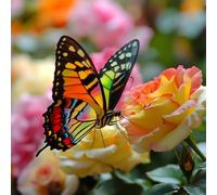 EZYHO Diamond Painting Flower Diamond Art Kits Adults Beginners Butterfly Crystal Art Kits, DIY 5D Full Drill Square Gem Embroidery Cross Stitch Painting for Home Wall Decor, Gifts for 40 * 50CM