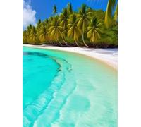 EZYHO Diamond Painting Kits DIYDiamondRhinestone Crystal Painting Painting by Numbers for Children Adults Home Wall Decoration Beach Scenery 40 * 50CM