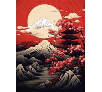 EZYHO DIY Diamond Painting Mt. Fuji Japanese Landscape Dimond Arts Craft Gem Art Paintings for Home Decoration 40 * 40CM