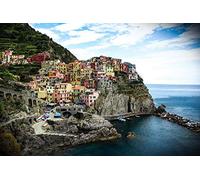 EZYHO Italian Cinque Terre Architectural Landscape DIY 5D Diamond Painting by Number Unique Kits Home Wall Decor Crystal Rhinestone Wall Decor 50x60cm