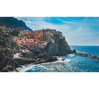 EZYHO Italian Cinque Terre Architectural Landscape DIY 5D Diamond Painting by Number Unique Kits Home Wall Decor Crystal Rhinestone Wall Decor 40x50cm