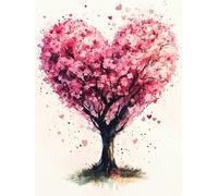 EZYHO Tree Diamond Painting Heart Diamond Art for Adults Beginners, 5D Full Drill Crystal Art Kits for Adults, Dimond Painting Complet Kits, Mosaic Kits for Adult, Home Wall Decor Gift 50 * 60CM