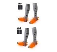 Ezysleep 2 Pairs of Rechargeable Heated Socks in Silver Ezysleep Silver One Size